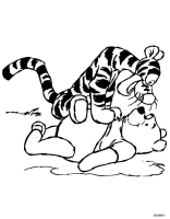 A coloring page of winnie the pooh - group